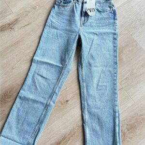 Zara Blue Straight Leg Jeans Classic Style